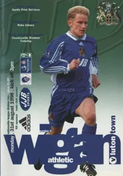 Programme: Wigan Athletic vs Luton Town FC (31st Aug 1998)