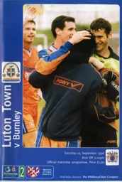 Programme: Luton Town FC vs Burnley (5th Sep 1998)