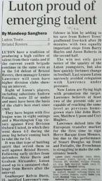Match Report: Luton Town FC vs Bristol Rovers (12th Sep 1998)