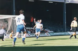 Steve Davis celebrates