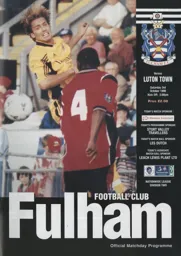 Programme: Fulham vs Luton Town FC (3rd Oct 1998)