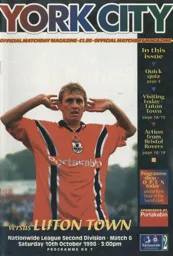 Programme: York City vs Luton Town FC (10th Oct 1998)