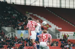 Phil Gray jumps for the ball