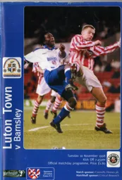 Programme: Luton Town FC vs Barnsley (10th Nov 1998)
