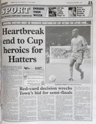 Match Report: Sunderland vs Luton Town FC (1st Dec 1998)