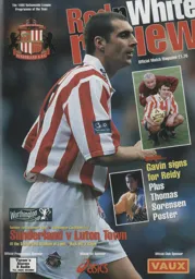 Programme: Sunderland vs Luton Town FC (1st Dec 1998)