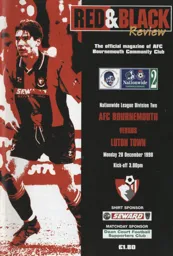 Programme: Bournemouth vs Luton Town FC (28th Dec 1999)
