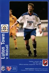 Programme: Luton Town FC vs Walsall (5th Jan 1999)