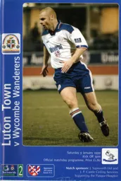 Programme: Luton Town FC vs Wycombe Wanderers (9th Jan 1999)