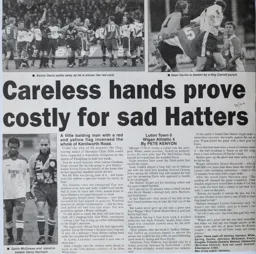 Match Report: Luton Town FC vs Wigan Athletic (23rd Jan 1999)
