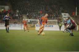 Andrew Fotiadis attacking the Burnley defence