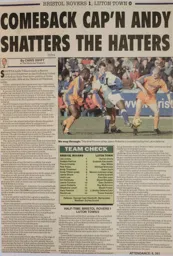 Match Report: Bristol Rovers vs Luton Town FC (20th Feb 1999)