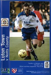 Programme: Luton Town FC vs Notts County (23rd Feb 1999)
