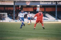 Graham Alexander kicking the ball up the pitch