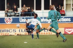 Stuart Douglas about to take control of the ball