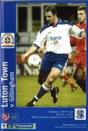 Programme: Luton Town FC vs Gillingham (27th Mar 1999)