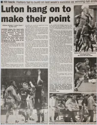 Match Report: Oldham Athletic vs Luton Town FC (2nd Apr 1999)
