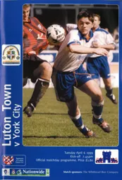 Programme: Luton Town FC vs York City (6th Apr 1999)