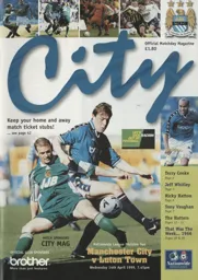 Programme: Manchester City vs Luton Town FC (14th Apr 1999)