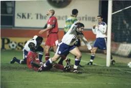 Tony Thorpe celebrates