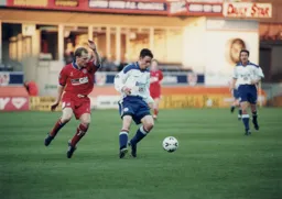 Michael McIndoe takes control of the ball