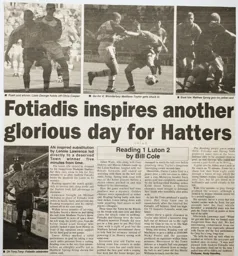 Match Report: Reading vs Luton Town FC (21st Aug 1999)