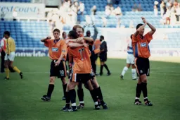 Great celebrations for the first away win of the season