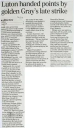 Match Report: Luton Town FC vs Cardiff City (28th Aug 1999)