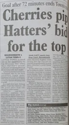 Match Report: Bournemouth vs Luton Town FC (31st Aug 1999)