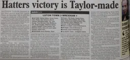 Match Report: Luton Town FC vs Wrexham (11th Sep 1999)