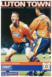 Programme: Luton Town FC vs Oxford United (25th Sep 1999)
