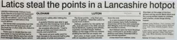 Match Report: Wigan Athletic vs Luton Town FC (2nd Oct 1999)