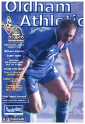 Programme: Oldham Athletic vs Luton Town FC (9th Oct 1999)