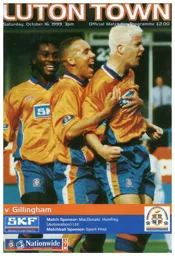 Programme: Luton Town FC vs Gillingham (16th Oct 1999)