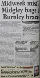 Match Report: Luton Town FC vs Burnley (6th Nov 1999)