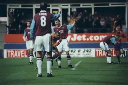 Celebration mark two, a disconsolate Steve Davis in the background wishing he had never left