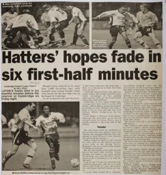Match Report: Cambridge United vs Luton Town FC (12th Nov 1999)