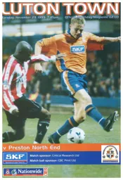 Programme: Luton Town FC vs Preston North End (23rd Nov 1999)