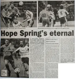 Match Report: Fulham vs Luton Town FC (11th Dec 1999)