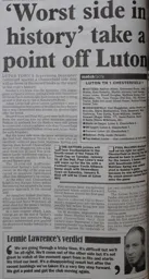 Match Report: Luton Town FC vs Chesterfield (26th Dec 2000)