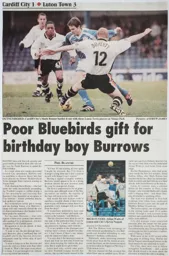 Match Report: Cardiff City vs Luton Town FC (30th Jan 2000)