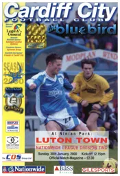 Programme: Cardiff City vs Luton Town FC (30th Jan 2000)