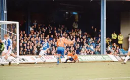 Phil Gray wheels away after scoring our only goal as we fall to our heaviest defeat of the season