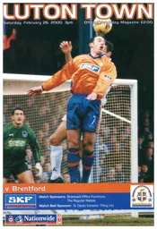 Programme: Luton Town FC vs Brentford (26th Feb 2000)