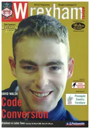 Programme: Wrexham vs Luton Town FC (4th Mar 2000)