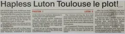 Match Report: Preston North End vs Luton Town FC (18th Mar 2000)