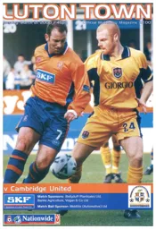 Programme: Luton Town FC vs Cambridge United (21st Mar 2000)
