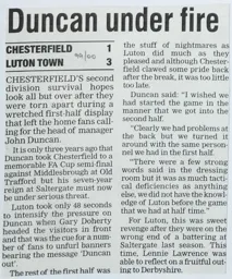 Match Report: Chesterfield vs Luton Town FC (25th Mar 2000)