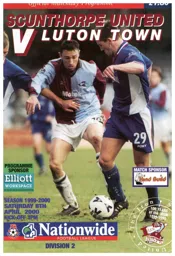 Programme: Scunthorpe United vs Luton Town FC (8th Apr 2000)