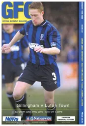 Programme: Gillingham vs Luton Town FC (22nd Apr 2000)